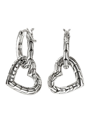 Detail View - Click To Enlarge - JOHN HARDY - JH Essentials Heart 14K Gold Sterling Silver Diamond Drop Earrings