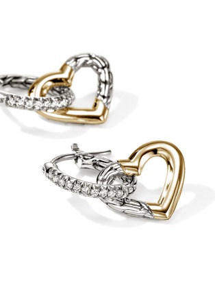 Detail View - Click To Enlarge - JOHN HARDY - JH Essentials Heart 14K Gold Sterling Silver Diamond Drop Earrings