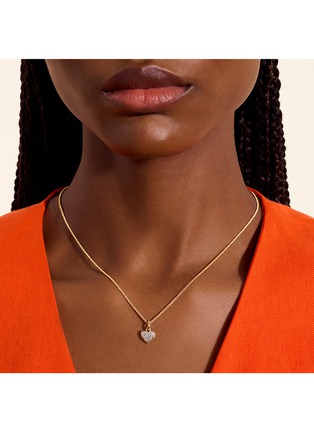 - JOHN HARDY - JH Essentials Heart 14K Gold Diamond Pendant Necklace — Size 16-18