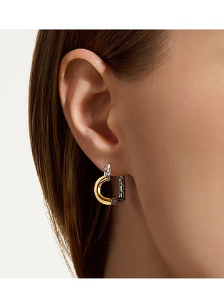  - JOHN HARDY - JH Essentials Heart 14K Gold Sterling Silver Hoop Earrings