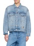 Main View - Click To Enlarge - ALEXANDERWANG - Logo Distressed Cotton Denim Jacket