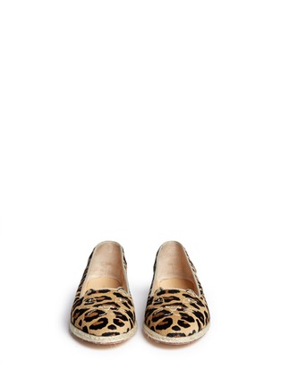 Figure View - Click To Enlarge - CHARLOTTE OLYMPIA - 'Capri Cats' leopard print pony hair flats