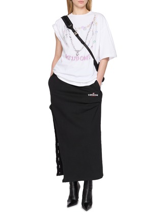 Figure View - Click To Enlarge - WE11DONE - Necklace Print Oversized Cotton T-Shirt