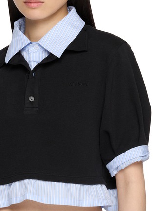  - WE11DONE - Striped Layered Cropped Polo Top