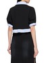Back View - Click To Enlarge - WE11DONE - Striped Layered Cropped Polo Top
