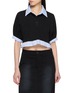 WE11DONE Striped Layered Cropped Polo Top