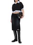 Figure View - Click To Enlarge - WE11DONE - Striped Layered Cropped Polo Top