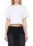WE11DONE Textured Logo Cropped Cotton T-Shirt
