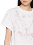  - WE11DONE - Cropped Distressed Necklace Print Knit Top