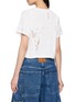 Back View - Click To Enlarge - WE11DONE - Cropped Distressed Necklace Print Knit Top