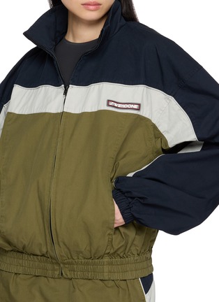  - WE11DONE - Colourblock Stand Collar Washed Cotton Track Jacket