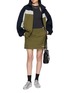 Figure View - Click To Enlarge - WE11DONE - Colourblock Stand Collar Washed Cotton Track Jacket