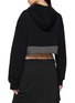 Back View - Click To Enlarge - WE11DONE - Cropped Double Layer Cotton Hoodie