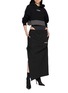 Figure View - Click To Enlarge - WE11DONE - Cropped Double Layer Cotton Hoodie