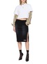 Figure View - Click To Enlarge - WE11DONE - Side Slit Cotton Jersey Skirt
