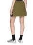 Back View - Click To Enlarge - WE11DONE - Colourblock Washed Cotton Track Mini Skirt
