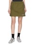 WE11DONE Colourblock Washed Cotton Track Mini Skirt