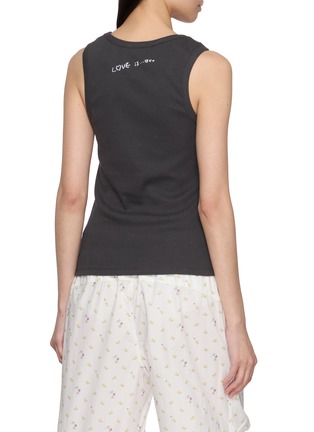 Back View - Click To Enlarge - MARGESHERWOOD - X Peanuts Heart Pendant Ribbed Tank Top