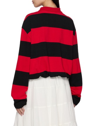 Back View - Click To Enlarge - MARGESHERWOOD - X Peanuts Long Sleeve Linus Balloon Hem Cotton Polo Shirt