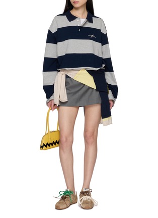 Figure View - Click To Enlarge - MARGESHERWOOD - X Peanuts Long Sleeve Linus Balloon Hem Cotton Polo Shirt