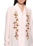  - BAZISZT - Tinees Floral Beaded Appliqué Embroidered Cotton Shirt