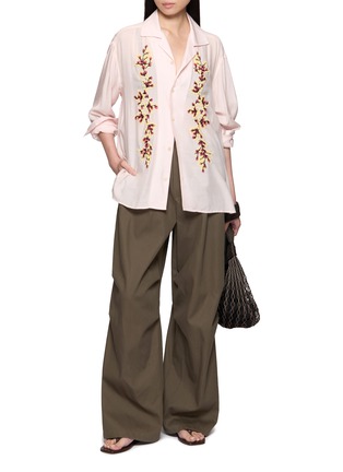 Figure View - Click To Enlarge - BAZISZT - Tinees Floral Beaded Appliqué Embroidered Cotton Shirt