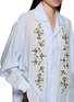  - BAZISZT - Tinees Floral Beaded Appliqué Embroidered Cotton Shirt