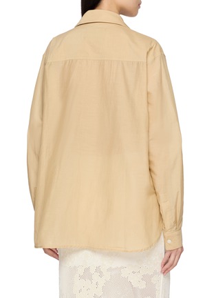 Back View - Click To Enlarge - BAZISZT - Beauly Floral Appliqué Cotton Silk Shirt