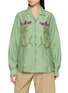 BAZISZT Ming Floral Appliqué Shirt
