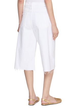 Back View - Click To Enlarge - MOTHER - The Whole Lot Zip Twist Fray Charm Light Wash Jeans