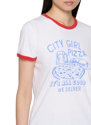  - MOTHER - The Lil Goodie Ringer Pizza Graphic Cotton T-Shirt