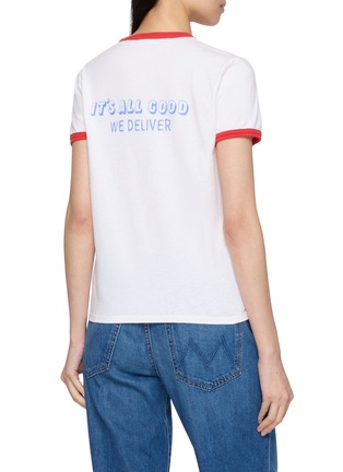 Back View - Click To Enlarge - MOTHER - The Lil Goodie Ringer Pizza Graphic Cotton T-Shirt