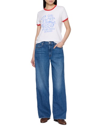Figure View - Click To Enlarge - MOTHER - The Lil Goodie Ringer Pizza Graphic Cotton T-Shirt