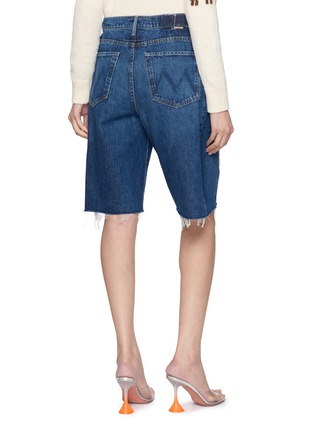 Back View - Click To Enlarge - MOTHER - The Half Pipe Bermuda Fray Cotton Denim Shorts