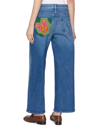Back View - Click To Enlarge - MOTHER - The Dodger Ankle Crocheted Pocket Cotton Denim Jeans