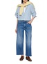 Figure View - Click To Enlarge - MOTHER - The Dodger Ankle Crocheted Pocket Cotton Denim Jeans