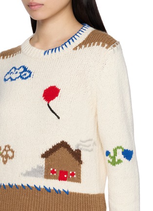  - MOTHER - The Shrunken Cropped Crewneck Cotton Blend Knit Sweater
