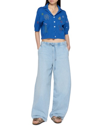 Figure View - Click To Enlarge - MOTHER - The Buffet Nerdy Elasticated Drawstring Waistband Cotton Blend Jeans