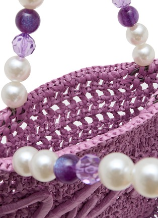 Detail View - Click To Enlarge - KURT GEIGER - Mini Kurt Fringe Raffia Tote Bag