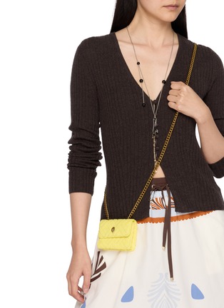 Figure View - Click To Enlarge - KURT GEIGER - Micro Kensington Towelling Crossbody Bag