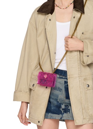 Figure View - Click To Enlarge - KURT GEIGER - Micro Kensington Vinyl Crossbody Bag