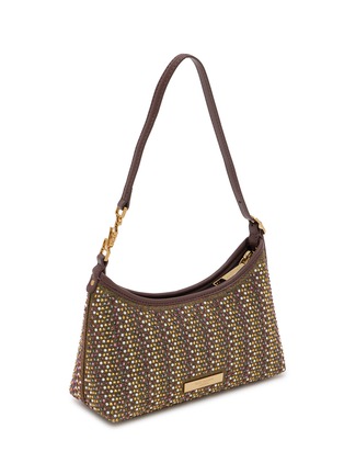Detail View - Click To Enlarge - KURT GEIGER - Mini Kurt Fringe Crystal Embellished Comb Fabric Shoulder Bag