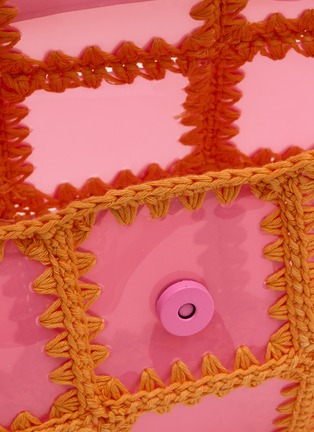 Detail View - Click To Enlarge - KURT GEIGER - Medium Kensington Crochet Vinyl Shoulder Bag