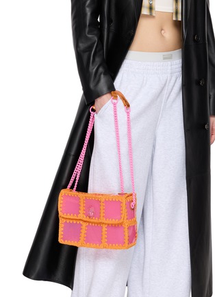 Figure View - Click To Enlarge - KURT GEIGER - Medium Kensington Crochet Vinyl Shoulder Bag