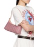 Figure View - Click To Enlarge - KURT GEIGER - Mini Kurt Crystal Embellished Comb Fabric Shoulder Bag