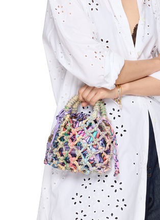 Figure View - Click To Enlarge - KURT GEIGER - Small Macrame Crystal Handbag