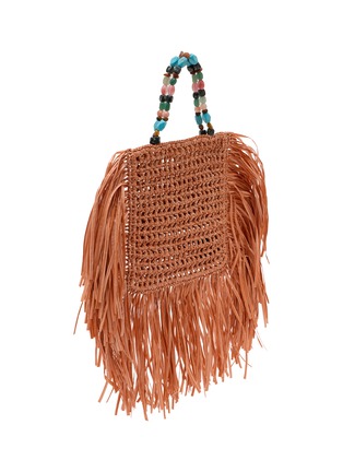 Detail View - Click To Enlarge - KURT GEIGER - Mini Kurt Fringe Raffia Tote Bag