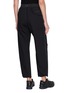 Back View - Click To Enlarge - AND WANDER - Webbing Belt Contrast Stitch Cropped Pants