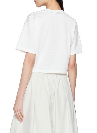 Back View - Click To Enlarge - AND WANDER - Reflective Logo Crewneck Cropped T-Shirt