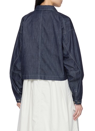 Back View - Click To Enlarge - AND WANDER - Dry Easy Contrast Stitch Denim Shirt Jacket